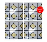 Ener-J Britwall Decorative Acoustic Wall Panel Modern Grid Glass Design Pet Mdf 610 X 610 X 17mm Pack Of 4