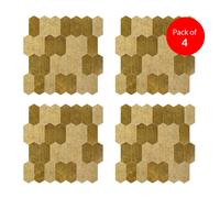 ENER-J Britwall Hexagon Aluminium Tile 293x285mm Bronze Peel & Stick Mosaic Pack of 4 ENER-J Bronze