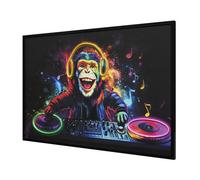 Ener-J Britwall Led Wall Art Dj Monkey Illuminated Canvas 123X83Cm Multicolour 220V