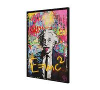Ener-J Britwall Led Wall Art Einstein Illuminated Canvas 63X93Cm With Uk Plug & On Off Switch