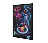 Ener-J Britwall Led Wall Art Gamer With Console Illuminated Canvas 63X93Cm Multicolour 220V