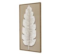Ener-J Britwall Led Wall Art White Leaf Illuminated Canvas 50X100Cm With Uk Plug & On Off Switch