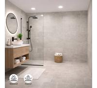 ENER-J BRITWALL Light Grey Brick PVC Shower Panel - 2.4m x 1m x 10mm ENER-J Light Grey