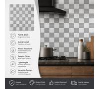 Ener-J Britwall Linear Glow Peel And Stick Metallic Kitchen Tiles 300 X 300 X 4 mm (Pack Of 4)