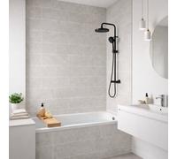 Ener-J Britwall Pvc Shower Panel 2400X1000X10mm Light Grey Brick