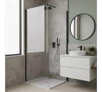 Ener-J Britwall Pvc Shower Panel Pack Of 3 Concrete Brick Effect Matt Waterproof Bathroom Wall Cladding 2400X1000X10mm