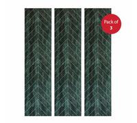 Ener-J Britwall Shower Panel Waterproof Green Fishbone Tile Effect Matt Bathroom Wall Cladding 2400X600mm Pack Of 3