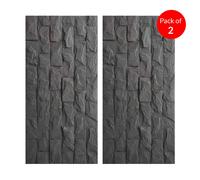 ENER-J Charcoal Stacked Stone PU Wall Panel Size:1200 x 600 x 25 mm (Pack of 2)