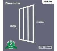 ENER-J Checks Borderline 60x60 Size 40W 4000 Lumens 3 Years Warranty in White ENER-J White