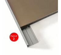 Ener-J Closing Edge Line End Aluminium Trims For 8mm Charcoal Boards, Silver Size: 3000 mm (Pack Of 2)
