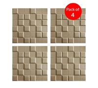 ENER-J Cube Artistic Realm 3D PU Leather Wall Panels - 60x60cms, 10mm Thickness Size 600 x 600 mm (Pack of 4)