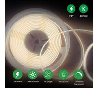 ENER-J Dotless COB LED Strip Kit 5m 24V 4000K 480 LEDs Per Metre in White ENER-J White