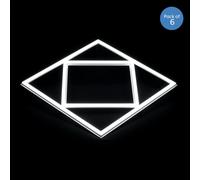 ENER-J Double Square borderline Panel Light, 595x595, 40W 4000 lm, White (6000K) light in outside and blue light in inside (Pack of 6)