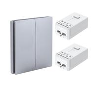 Ener-J Ener - J 2 Gang Wireless Kinetic Switch Kit With 2 500W Rf Receivers Silver 240V