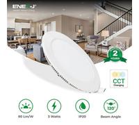 Ener-J Ener - J 3W Recessed Round Led Mini Panel 85mm Diameter White Cct Switchable 240V