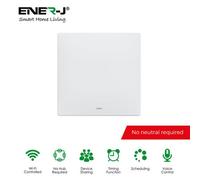 Ener-J Ener - J Smart Push Button Mechanical 1 Gang Light Switch White 240V 600W No Neutral Required