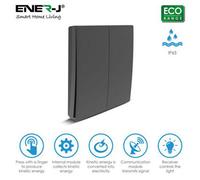 Ener-J Ener - J Wireless Kinetic 2 Gang Wall Switch Black Ip56