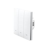 ENER-J EnerJ 3 Gang Smart WiFi Push Button Light Switch White, No Neutral Required, LED Indicator, App & Voice Control (Alexa, Google, Siri)