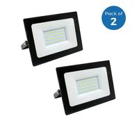 ENER-J Floodlight Led SMD Slim 50W, 1 Meter EU Plug 2 Yrs Warranty | Pack of 2 - 3000K