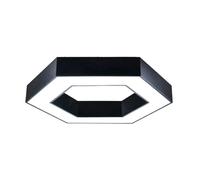 ENER-J HexaGlow Hollow Hexagon LED Light, 25â 50W, Remote Control, 3000Kâ 6500K CCT, Ceiling or Hanging Installation, Black Finish, 600mm