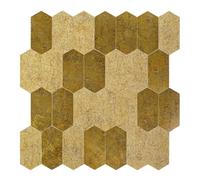 Ener-J Hexagon Bronze Peel And Stick Aluminium Tile 293X285mm Pack Of 4
