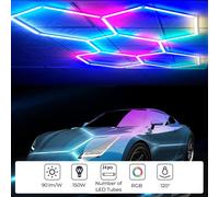 ENER-J Hexagon RGB LED Ceiling Light Kit 150W Honeycomb Garage Lighting in White | Size: 145 cm ENER-J White 145 cm