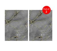 Ener-J High-Gloss Pet Charcoal Panel With Gilded Gray Marble Design Size:1220 X 2440 X 8 mm (Pack Of 2)