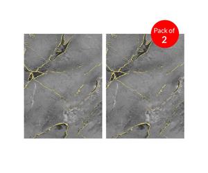 Ener-J High-Gloss Pet Charcoal Panel With Gilded Gray Marble Design Size:1220 X 2440 X 8 mm (Pack Of 2)