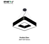 Ener-J Hollow Square Pendant Led Ceiling Light 80Cm Square White 40W