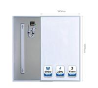 Ener-J Infrared Panel Heater 600W Ultra Slim Electric Heating Panel With Thermostat, White Wall & Ceiling Mounted Heater