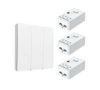 ENER-J Kinetic Wireless 3 Gang Smart Light Switch Kit White 5A WiFi ENER-J White