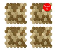 ENER-J Large Luxe Gold HexaStyle Aluminum Peel & Stick Tile Size 290 x 288 x 4mm (Pack of 4) ENER-J Gold