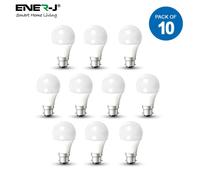 ENER-J LED Bulb- 10W GLS A60 LED Thermoplastic Lamp B22 4000K (pack of 10 units) in White | Size: 25 cm diameter x 19 cm high ENER-J White 25 cm diameter x 19 cm high