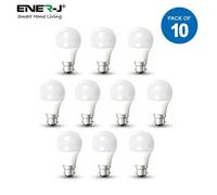 ENER-J LED Bulb- 12W GLS A60 LED Thermoplastic Lamp B22 6000K (pack of 10 units) in White | Size: 25 cm diameter x 19 cm high ENER-J White 25 cm diameter x 19 cm high