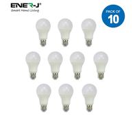 ENER-J LED Bulb- 12W GLS A60 LED Thermoplastic Lamp E27 6000K (pack of 10 units) in White | Size: 25 cm diameter x 19 cm high ENER-J White 25 cm diameter x 19 cm high