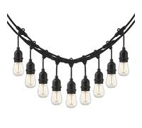ENER-J LED Filament Festoon String Light 10.2m Warm White 10x 2W Bulbs in Black ENER-J Black
