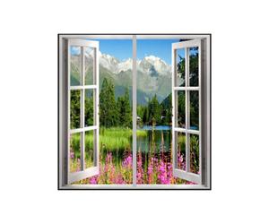 Ener-J Led Landscape Window Panel Set 120X60Cm Cloud Covered Mountains 120W