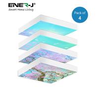 ENER-J LED Sky Cloud Panel with Cherry Blossom Trees 60x60cms set of 4 Panels with Surface Mounting Frames