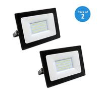 ENER-J LED SMD Non PIR Floodlight IP65 30W 2400Lm, 6000K (Pack of 2) in White ENER-J White