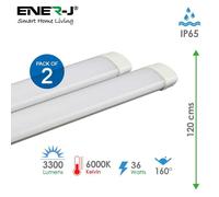 ENER-J LED Triproof Batten IP65 36W 120cms 6000K (pack of 2 units) in White ENER-J White