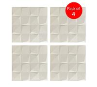 Ener-J Luxury Angular 3D Grid Pu Leather Wall Panels 600X600mm (Pack Of 4)