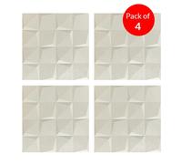 ENER-J Luxury Angular 3D Grid PU Leather Wall Panels - 60x60cms, 10mm Thickness Size 600 x 600 mm (Pack of 4)
