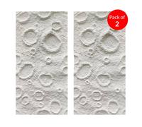 ENER-J Moon Crater PU Wall Panel - White Textured Finish Size 1200 x 600 x 60mm (Pack of 2) in Light Grey ENER-J Light Grey