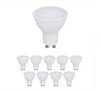 ENER-J Pack of 10 7W LED Dimmable Bulb GU10 6000K Spotlight Bulbs Dimmable Co in White ENER-J White
