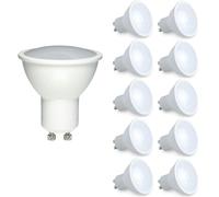 ENER-J Pack of 10 Dimmable LED GU10 Bulbs, 7W (50W Equivalent), 3000K Warm White, 500lm, LED Dimmer Compatible, Home Use