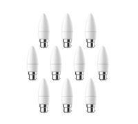 ENER-J Pack of 10 LED Bulb 4W LED Candle Lamp B22 6000K Bayonet Cap Cool Whit in White ENER-J White