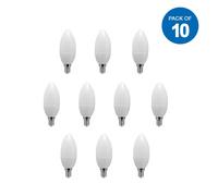 ENER-J Pack of 10 LED Bulb 4W LED Candle Lamp E14 3000K Small Edison Screw in White ENER-J White