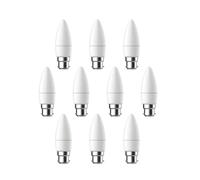 ENER-J Pack of 10 units, B22 LED Light Bulb, Warm White Candle Bulb C37, 35W Incandescent Equivalent, 3W 320lm Bayonet Lightbulb - 3000K
