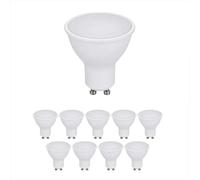 ENER-J Pack of 10 units GU10 Led Light Bulbs, Warm White, 60W Halogen Bulb Equivalent, 7W, Bright 560 Lumens, 120 Degree Beam Angle - 3000K