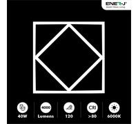 ENER-J Pack of 2 Double Square borderline Light 595x595 40W 4000 lm White 600 ENER-J White